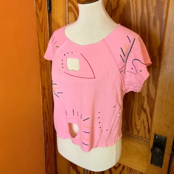 Vtg 80S OOAK pink flash dance top - Picture 3 of 8